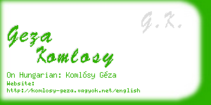 geza komlosy business card